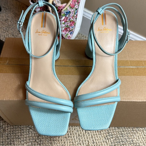 NWTIB • Sam Edelman • Womens Kia Block Heel Sandal • Tide Blue • Size 9 😍 - Picture 3 of 17